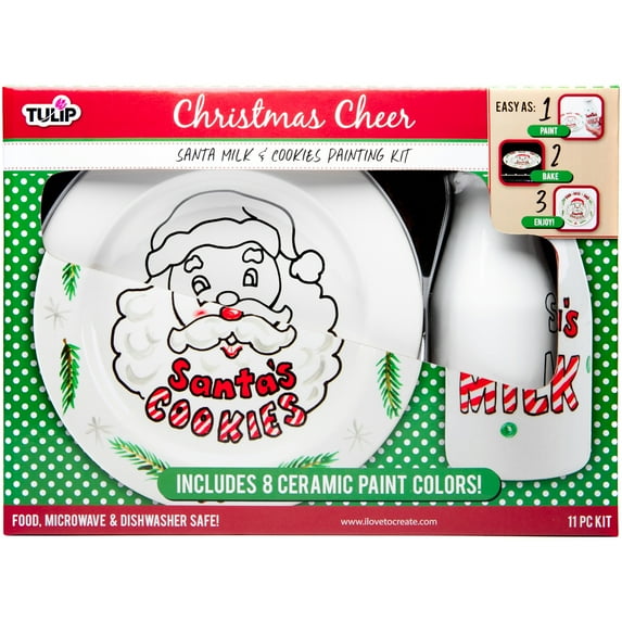 Tulip Holiday Ceramic Plate Set-Santa Plate