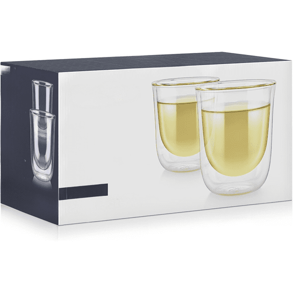 Tulip Insulated Glasses for Tea, Coffee and other Beverages - Double Walled Heatproof Glass Maintains Drinks Hot/Cold, 8 oz (Set of Two)$$Home Decor, Kitchen, & Other