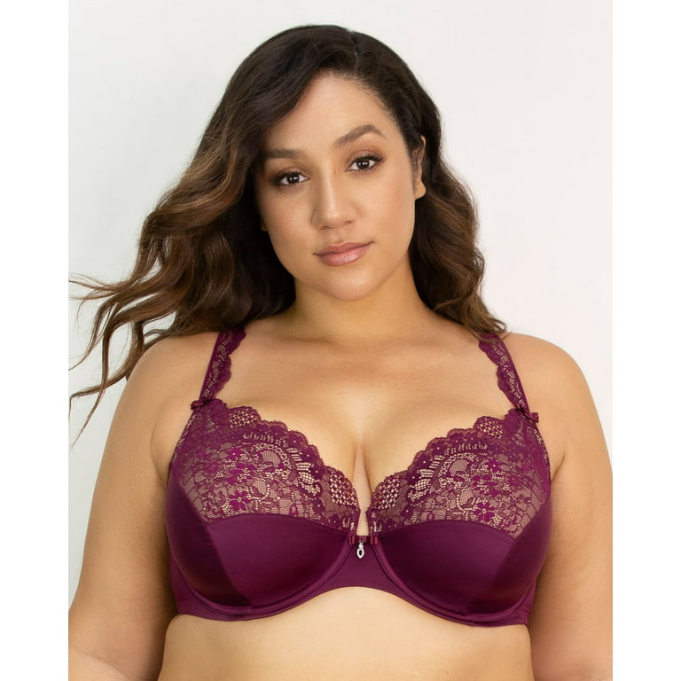 Curvy Couture Womens Tulip Lace Bra Style-1017 