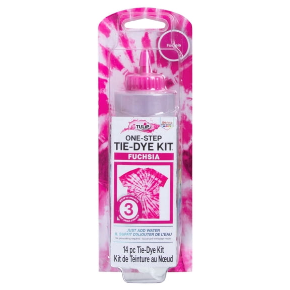 Tulip One-Step Fuchsia Tie-Dye Kit  Single Color Fabric Dye Kit for DIY Tie Dye Projects, Up to 3 Projects