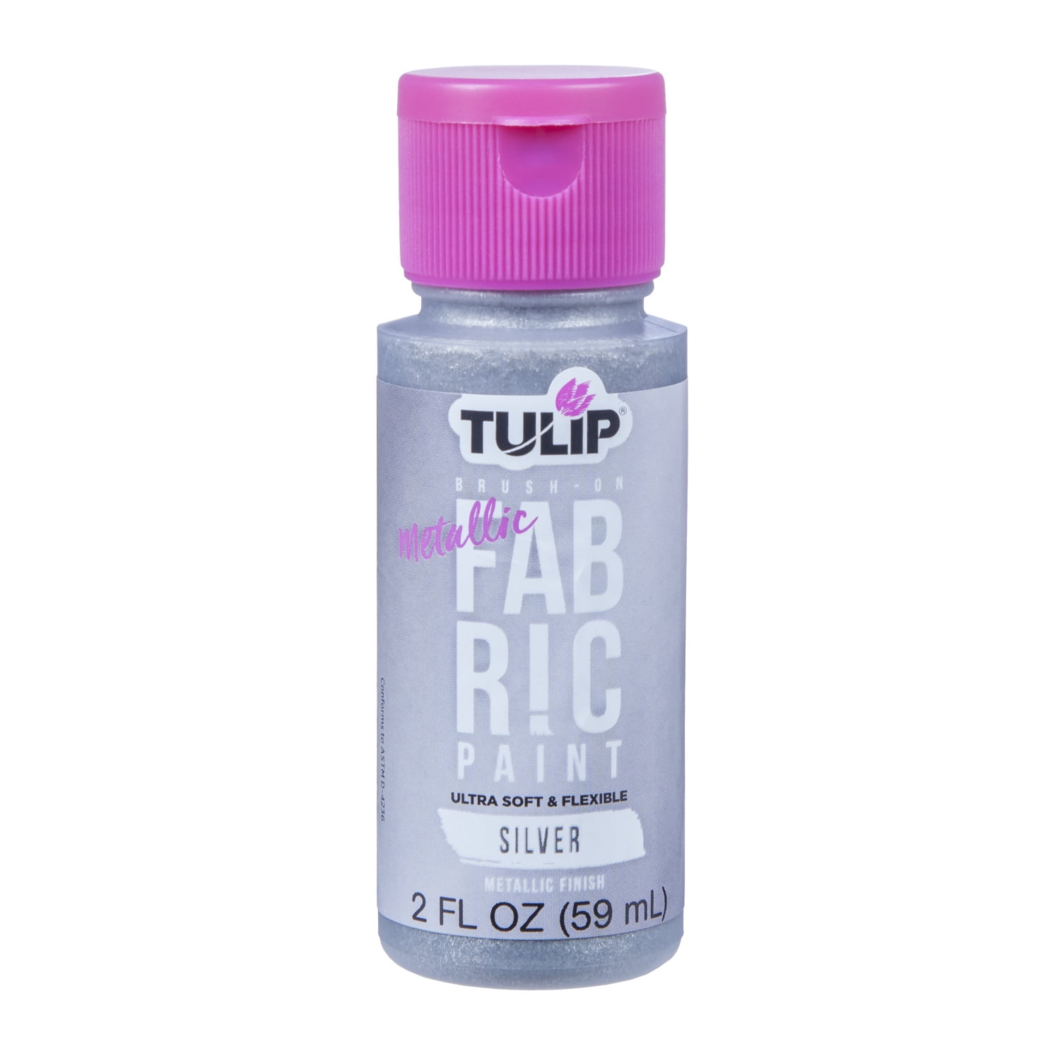 Tulip Metallic Silver BrushOn Fabric Paint, 2 Fl. Oz.