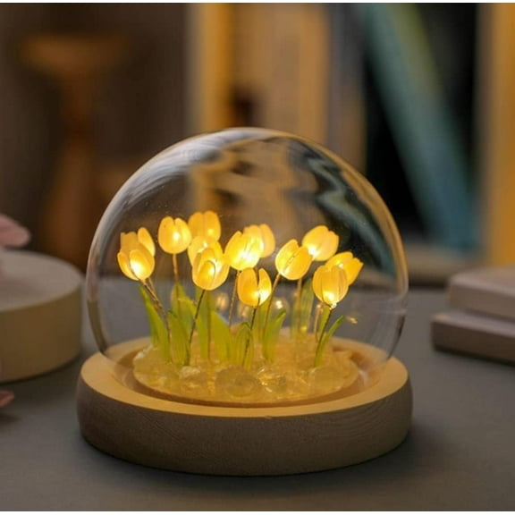 Tulip Night Light Tulip Lamp Handmade Tulip Night Light DIY Furniture Decoration Simulation Flower Bedroom Table Lamp