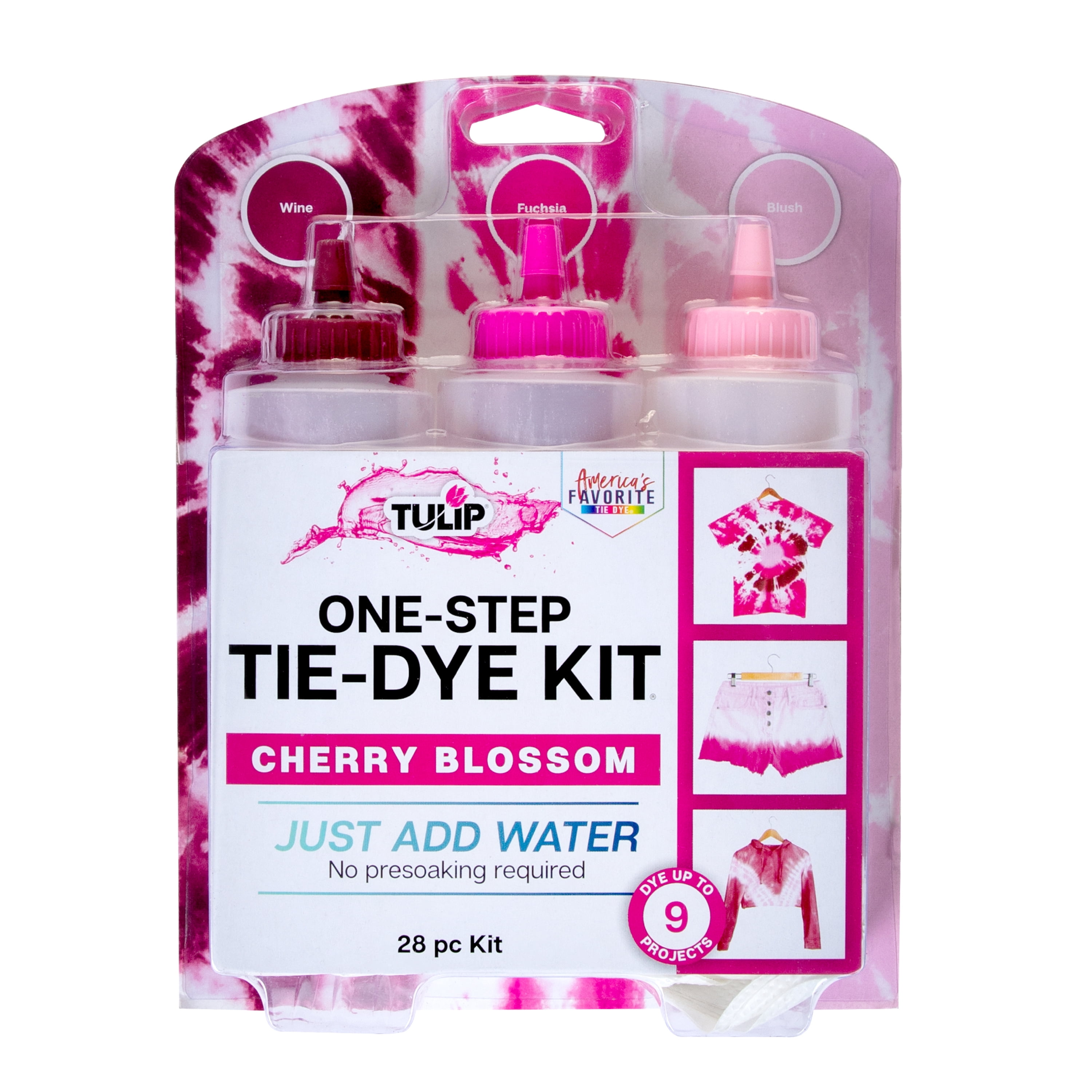 Tulip One-Step Tie-Dye Kit Party Supplies, 18 Bottles Tie Dye, Rainbow, 1  Count (Pack of 1)