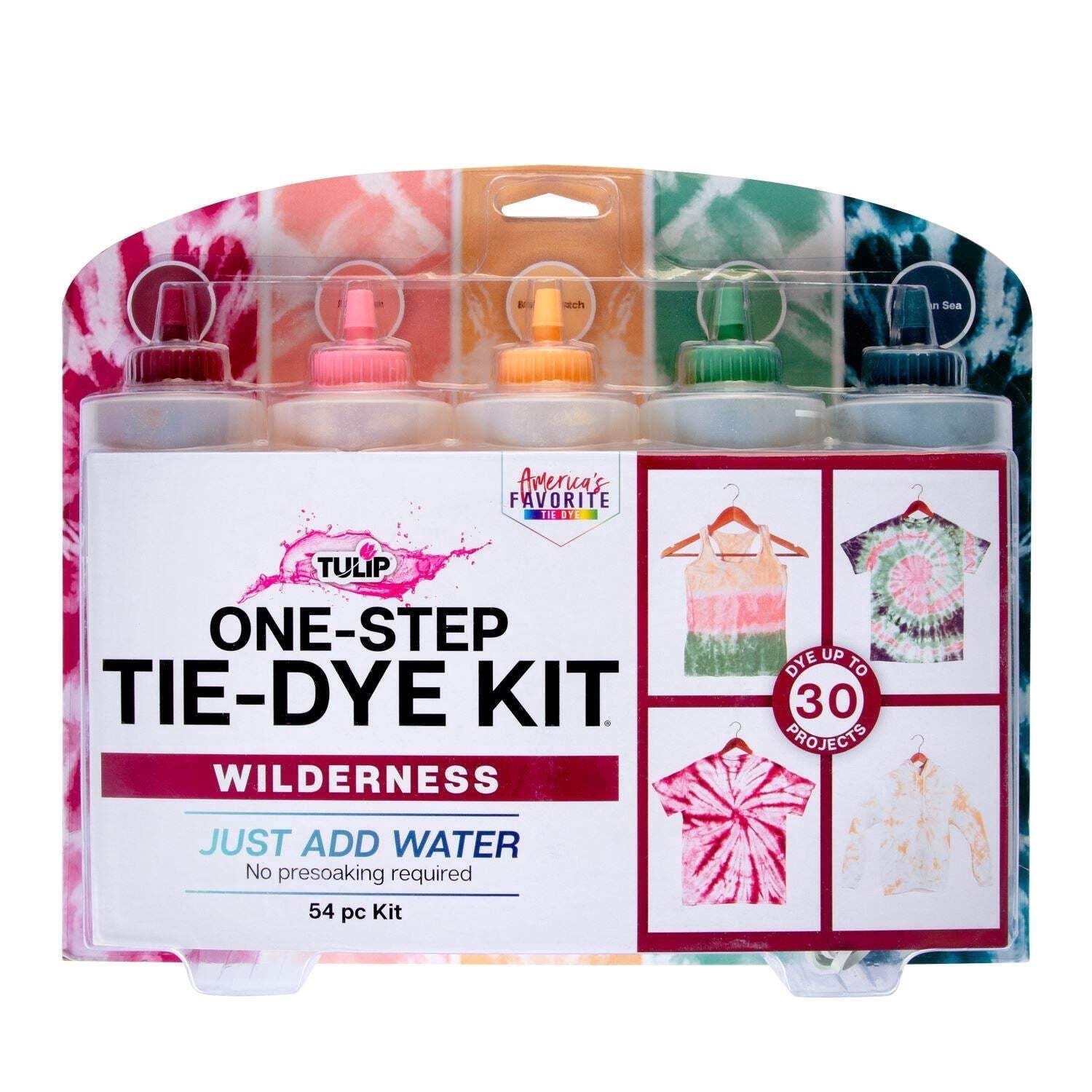 Tulip One-Step Tie-Dye 5 Color Kit Wilderness, Nature-Inspired Colors in 8 fl oz Bottles