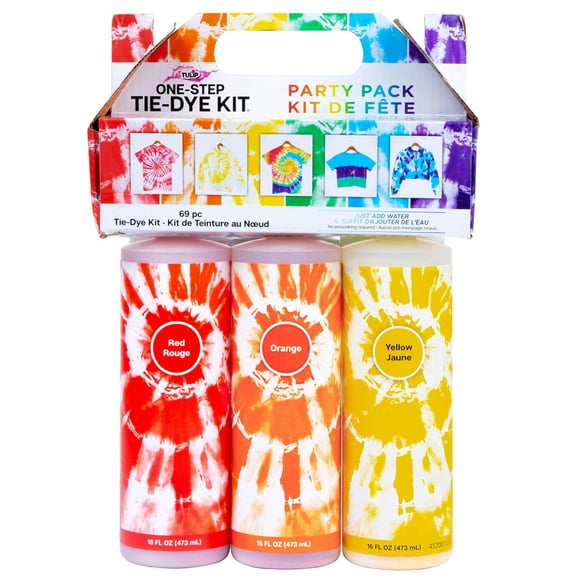 Tulip One-Step Tie-Dye Block Party 16 oz Kit, 6 Bright Colors