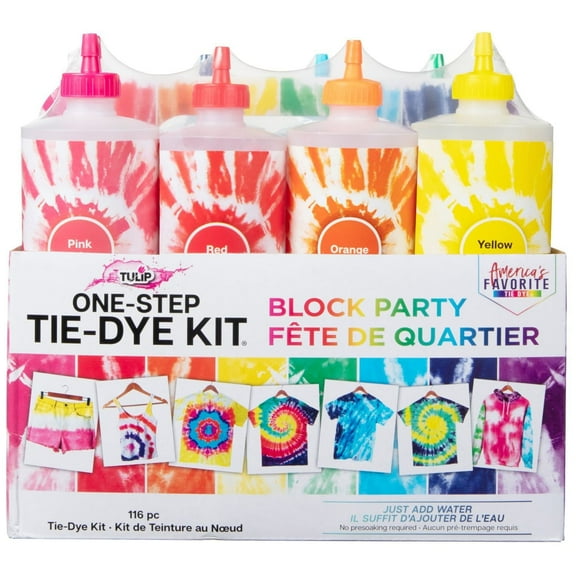 Tulip One-Step Tie-Dye Block Party 8 Color Kit, Rainbow