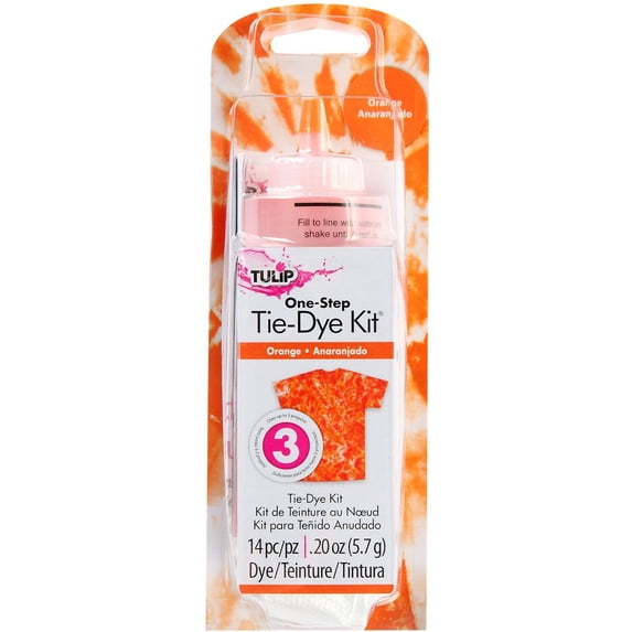 Tulip One-Step Orange Tie-Dye Kit – Single Color Fabric Dye Kit for DIY Tie Dye Projects, Up to 3 Projects