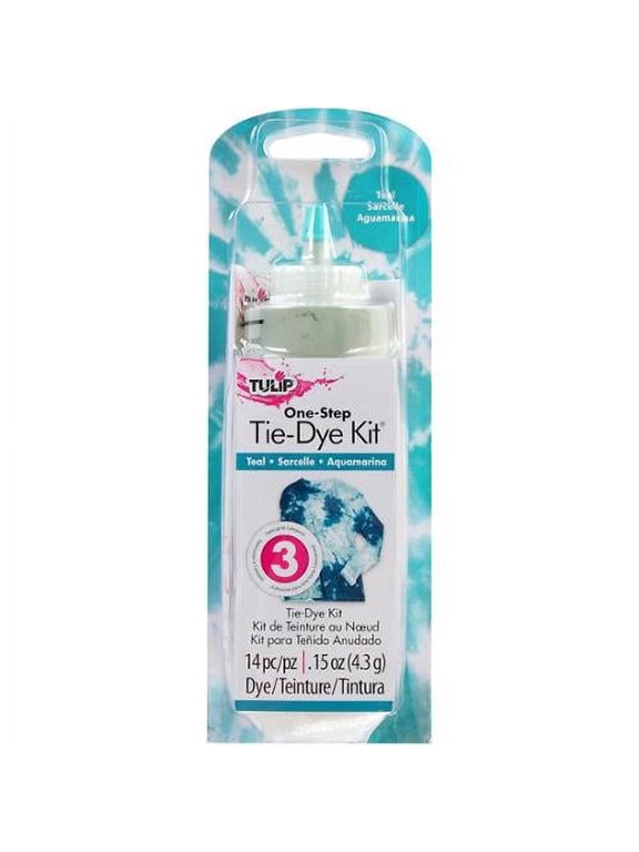 One-Step Teal Tie-Dye Kit Single Color Fabric Dye Kit for DIY Tie Dye Projects, Up to 3 Projects
