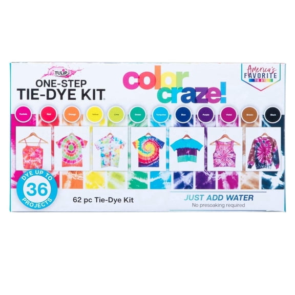 Tulip One-Step Tie-Dye Kit, Color Craze, 12 Bottles