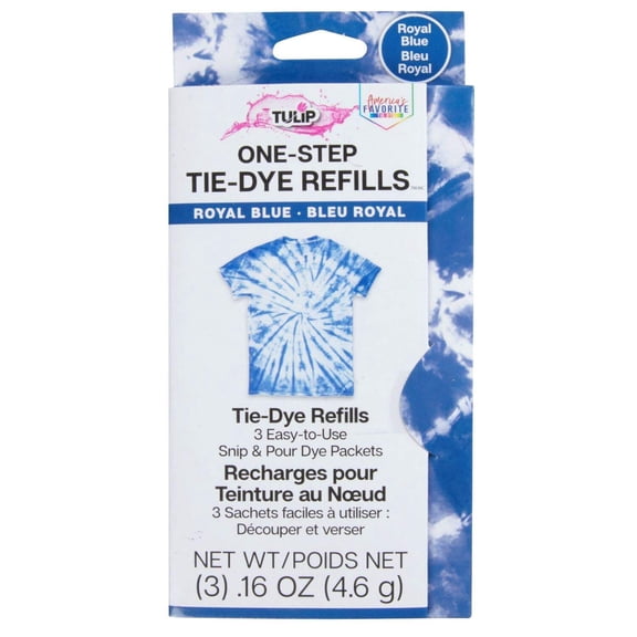 Tulip One-Step Tie-Dye Kit Dye 3 4oz. Refill Packs, Royal Blue