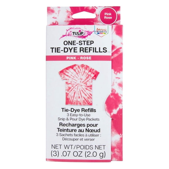 Tulip One-Step Tie-Dye Kit Dye Powder 3 4oz. Refill Packs, Pink