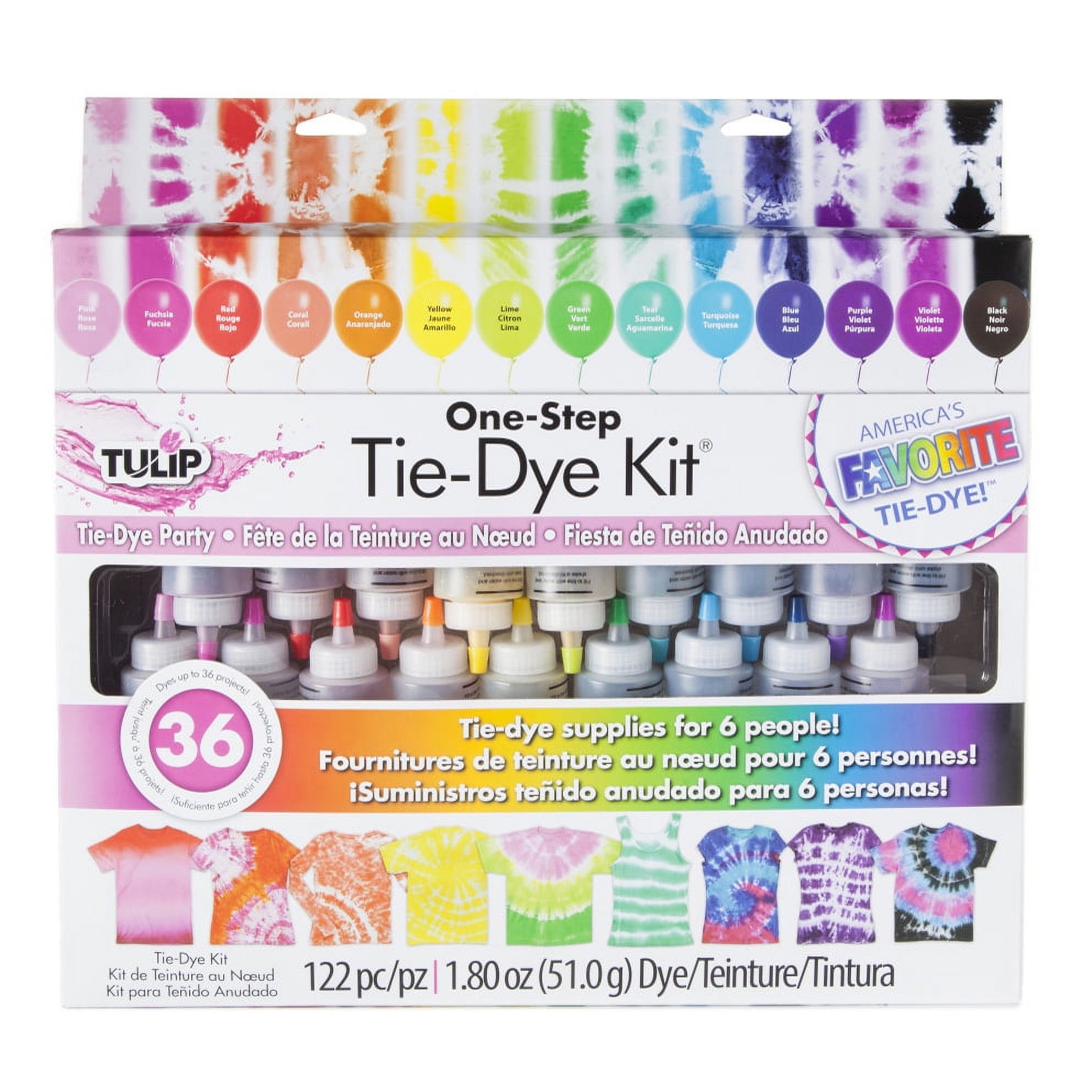 Tulip One Step Tie-Dye Kit: Tie-Dye Party Supplies, 18 Bottles, Rainbow Colors - image 1 of 11