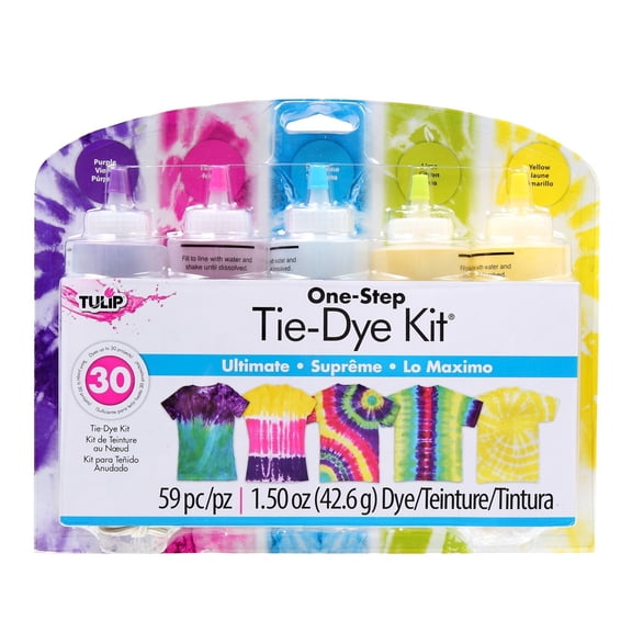 Tulip Ultimate 5-Color Tie-Dye Kit - One-Step Fabric Dye Set in Purple, Fuchsia, Turquoise, Lime & Yellow