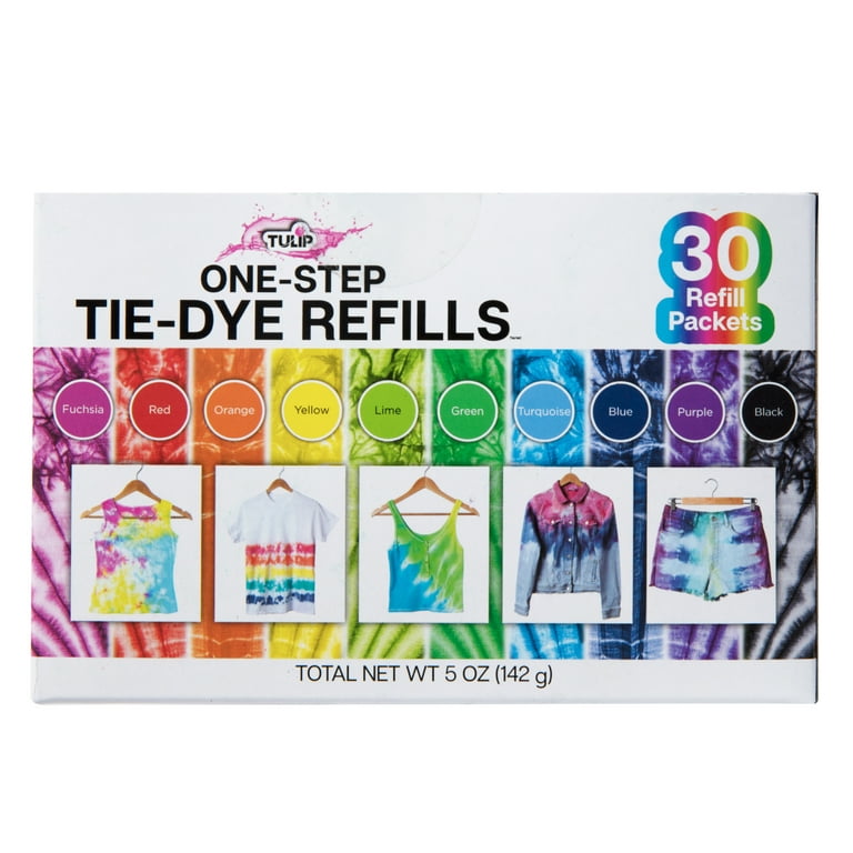 Tulip One-Step Tie-Dye Kit Refills 30 Pack, Rainbow Tie Dye