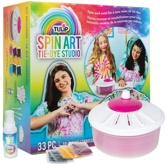 Tulip One-Step Tie-Dye Spin Art Kit, Fashion DIY with Fabric Dye, Fun Activity for All, Vibrant Classic Colors, Kids Age 8+