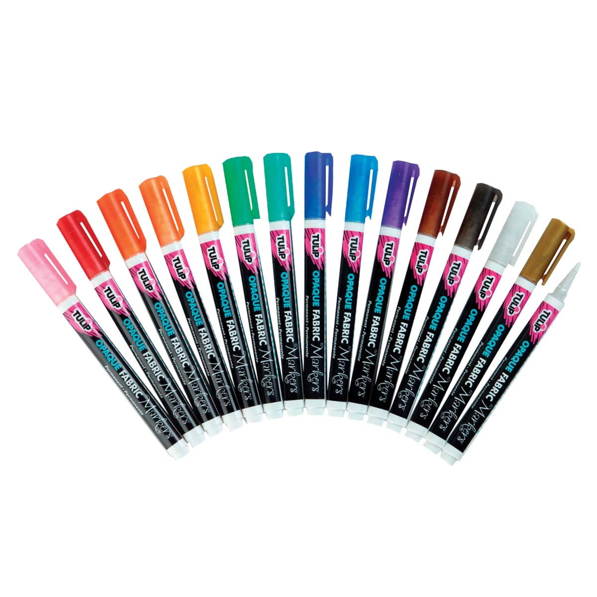 Tulip Opaque Fabric Markers, Set of 15