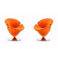 thumbnail image 1 of Manhattan Comfort Tulip Velvet Swivel Accent Chair in Orange (Set of 2), 1 of 7