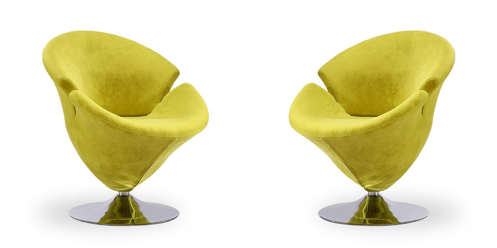 Blossom Unfolding Green Velvet Barrel Swivel Accent Chair