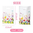 thumbnail image 1 of 2ooya Floral Theme Party Favor Bag with Die Cut Handle, Waterproof Gift Bag for Birthday Wedding,50Counts, 1 of 6