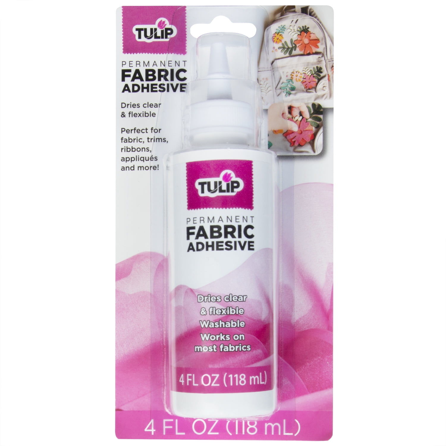 Tulip Permanent Fabric Adhesive, Clear Fabric Glue, 4 fl oz 
