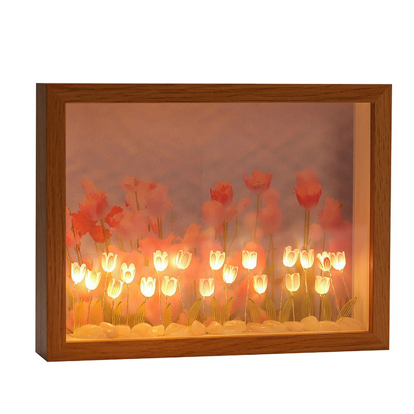 Tulip Photo Frame Night Light,Bexikou DIY Tulip Night Light Handmade