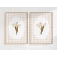 thumbnail image 1 of Tulip Prints Cottagecore Wall Art Grandmillennial Beige Gingham Decor Set 2 Stretched Canvas 16x24, 1 of 3