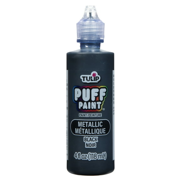 Tulip Puff Fabric Paint, Metallic Black, 4 fl oz, Liquid Gel