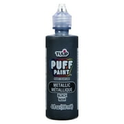 Tulip Puff Fabric Paint, Metallic Black, 4 fl oz, Liquid Gel