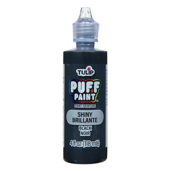 Tulip Puff Fabric Paint, Shiny Black, 4 fl oz, Liquid Gel