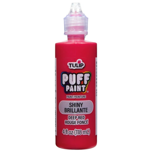 Tulip Puff Fabric Paint, Shiny, Shiny Deep Red, 4 fl oz, Liquid Gel