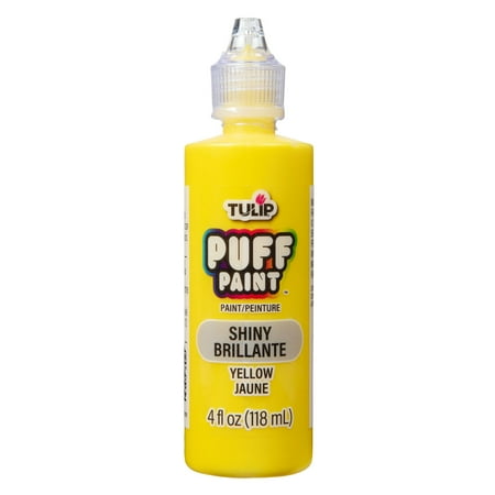 Tulip Puff Fabric Paint, Shiny Yellow, 4 fl oz, Liquid Gel