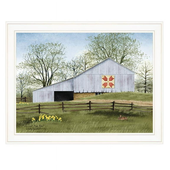 Tulip Quilt Block Barn by Billy Jacobs Printed Wall Art Wood Multi-Color