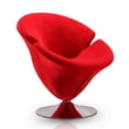 thumbnail image 1 of Manhattan Comfort Tulip Velvet Swivel Accent Chair in Red/Chrome, 1 of 4