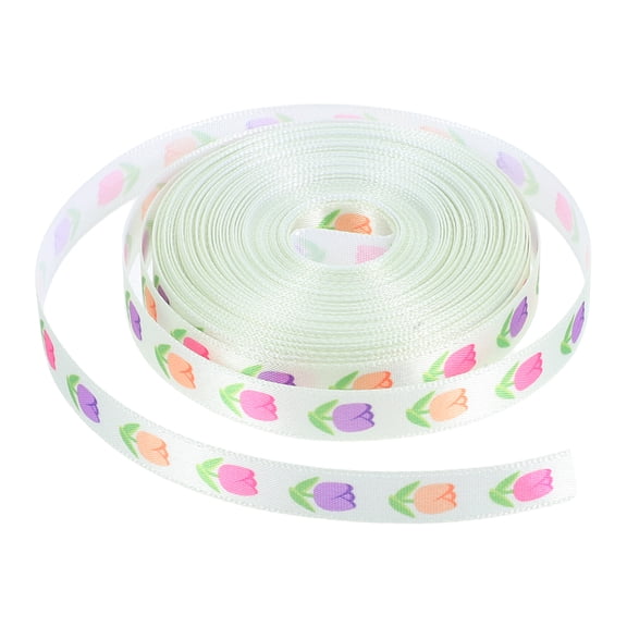 Tulip Ribbons Easter Cute Ribbon Spring Sewing Ribbon Polyester Ribbon Decorative Wrapping Ribbon Ribbon For Diy Craft Projects