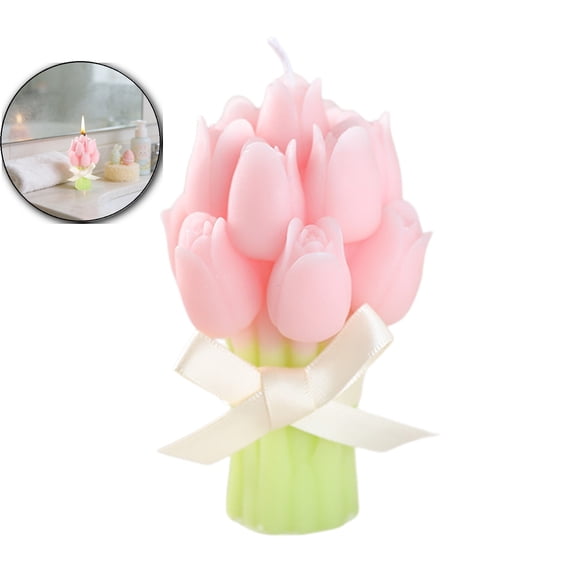 Tulip Scented Candle, Floral Scented Soy Wax, Soothing Fragrance, Romantic Home Decor for Valentine's Day Gifts, Wedding Centerpieces