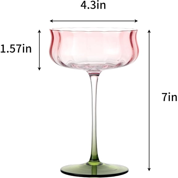 Tulip Series Crystal Martini Cocktail Glasses 13 Ounce Set of 4 With Premium Gift Box Premium Strong Crystal Gift for Christmas, Birthday, Anniversary or Any Special Occasion