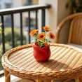 thumbnail image 1 of Tulip Shape Flower Pot, Matte Finish Small Succulent Planter, Decorative Rose Petal Plant Pot, Indoor Desktop Flower Vase, Modern Cute Plant Container for Succulents Cactus Herbs Office Decor, 1 of 4