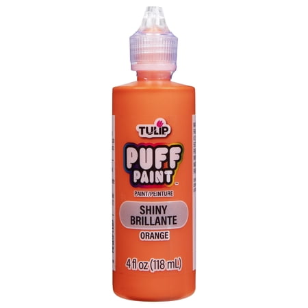 Tulip Dimensional Fabric Paint – Shiny Orange, 4 fl oz, Permanent Craft Paint for Clothes & DIY Projects