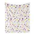 thumbnail image 1 of Tulip Soft Flannel Fleece Blanket, Limitless Tiny Little Tulip Motifs over Plain Backdrop Seasonal Romantic Concept, Cozy Plush for Indoor and Outdoor Use, 50" x 60", Purple Yellow, by Ambesonne, 1 of 5