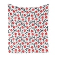 thumbnail image 1 of Tulip Soft Flannel Fleece Blanket, Original Vintage Inspired Irregular Dutch Tulips and Leaf Ornate Boho Retro Artprint, Cozy Plush for Indoor and Outdoor Use, 70" x 90", Red Green, by Ambesonne, 1 of 5
