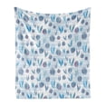 thumbnail image 1 of Tulip Soft Flannel Fleece Throw Blanket, Different Size Tiled Tulips Illustration with Explicit Motley Lines Design Print, Cozy Plush for Indoor and Outdoor Use, 60" x 80", Blue, by Ambesonne, 1 of 5
