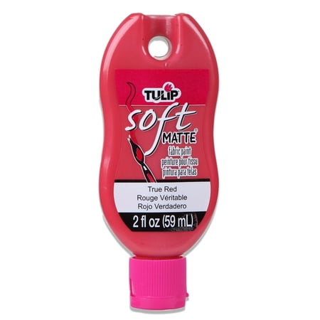 Tulip Soft Fabric Paint, Washable, Stays Soft and Flexible, Permanent Paint, For Light and Dark Fabrics, 2 fl oz, True Red