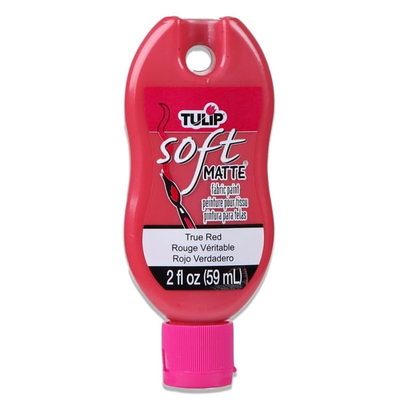 Tulip Soft Fabric Paint, Washable, Stays Soft and Flexible, Permanent Paint, For Light and Dark Fabrics, 2 fl oz, True Red