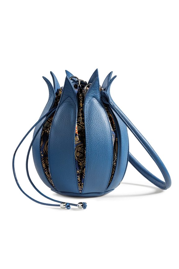 Tulip Structure Leather Cobalt Dubai Batik