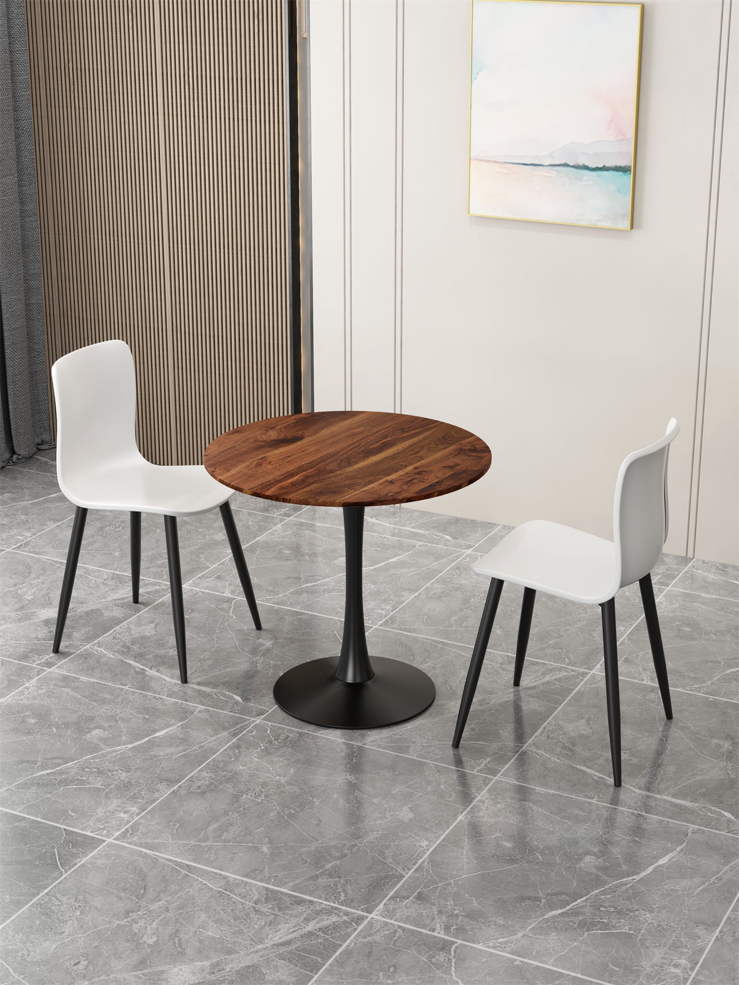 Tulip Style Round Dining Table - 80cm Nature Wood Design - Walmart.com