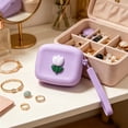 thumbnail image 1 of Tulip Style Silicone Headphone Organizer, Waterproof Dirt Resistant Storage Case, Anti-Drop Zipper Design with Hanging Rope, Cute Organizer for Key Headphone Cable Change Lipstick Daily Storage, 1 of 6