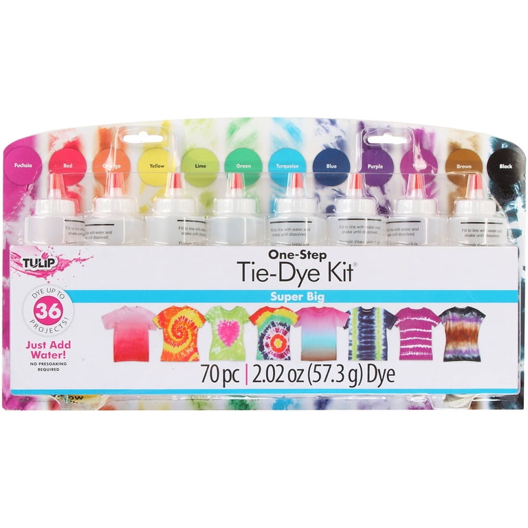 Tulip Super Big Tie Dye Kit, 12 Piece, Rainbow Colors for Fabric