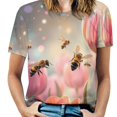 thumbnail image 1 of Tulip T-Shirt O Neck Oversize T-Shirts Short Sleeve Classic Tees Women Summer Graphic Tops, 1 of 5