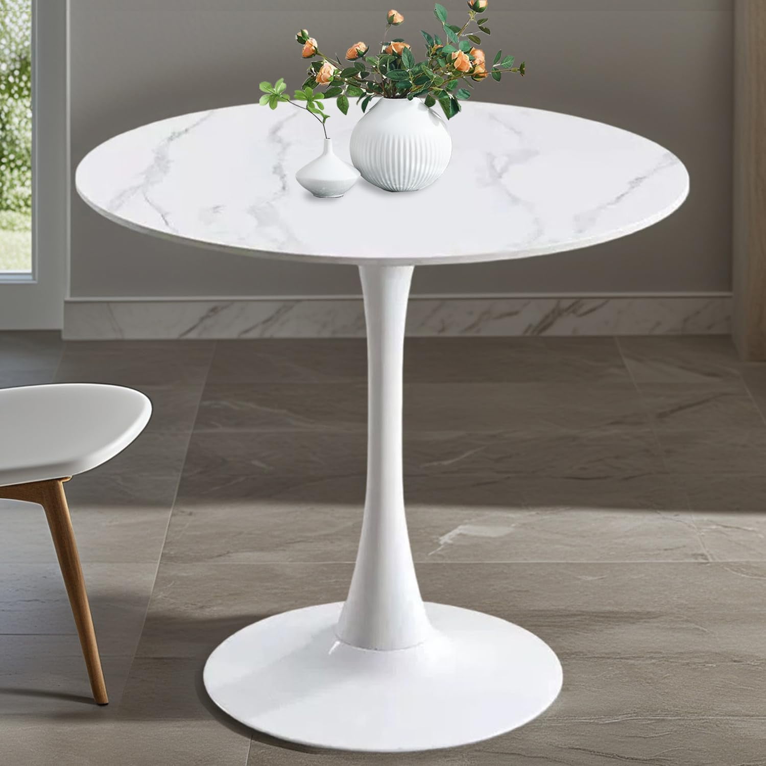 Tulip Table for 2-3 Persons Walnut Modern Round Dining Tables Mid ...
