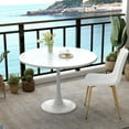 thumbnail image 1 of Tulip Table, 32" Round Dining Table with Metal Table Top and Metal Pedestal, White Kitchen Table, Mid Century Small Dining Table for Dining Room, Kitchen, Small Space, 1 of 16